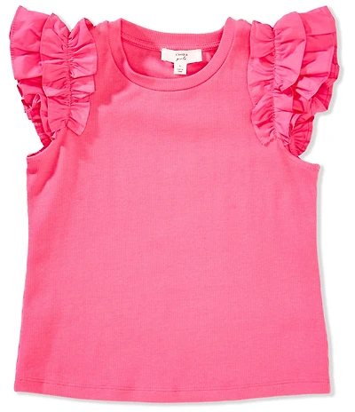 A Loves A Big Girls Flutter Sleeve Ribbed Tank