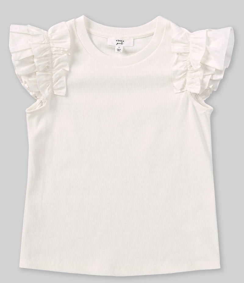 A Loves A Big Girls Flutter Sleeve Ribbed Tank