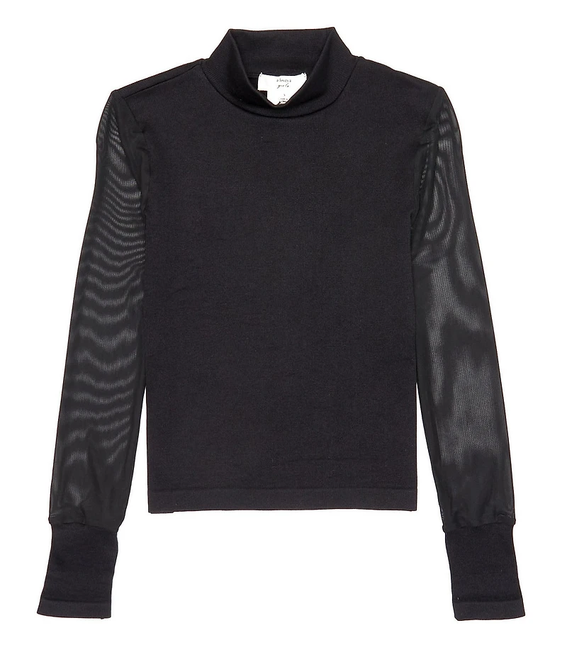 A Loves A Big Girls Knit Mock Neck Long Sleeve Top