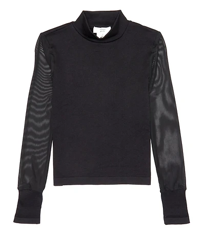 A Loves A Big Girls Knit Mock Neck Long Sleeve Top