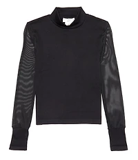 A Loves A Big Girls Knit Mock Neck Long Sleeve Top