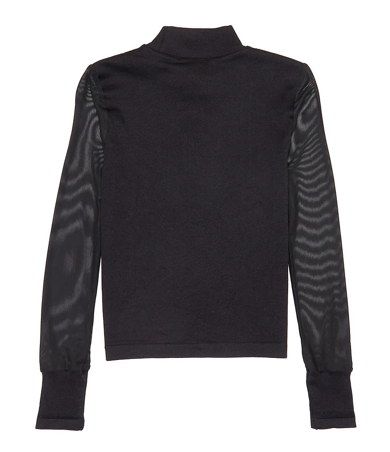 A Loves A Big Girls Knit Mock Neck Long Sleeve Top