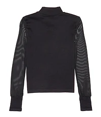 A Loves A Big Girls Knit Mock Neck Long Sleeve Top