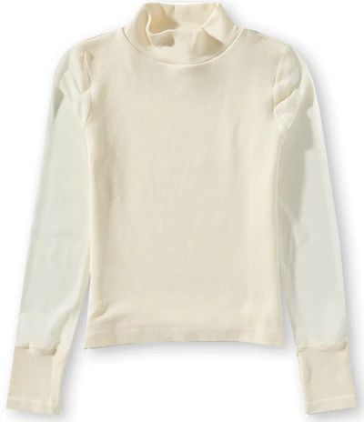 A Loves A Big Girls Knit Mock Neck Long Sleeve Top