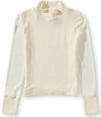 A Loves A Big Girls Knit Mock Neck Long Sleeve Top