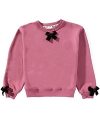 A Loves A Big Girls Long Sleeve Bow Sweatshirt