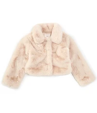 A Loves A Big Girls Long Sleeve Faux Fur Jacket