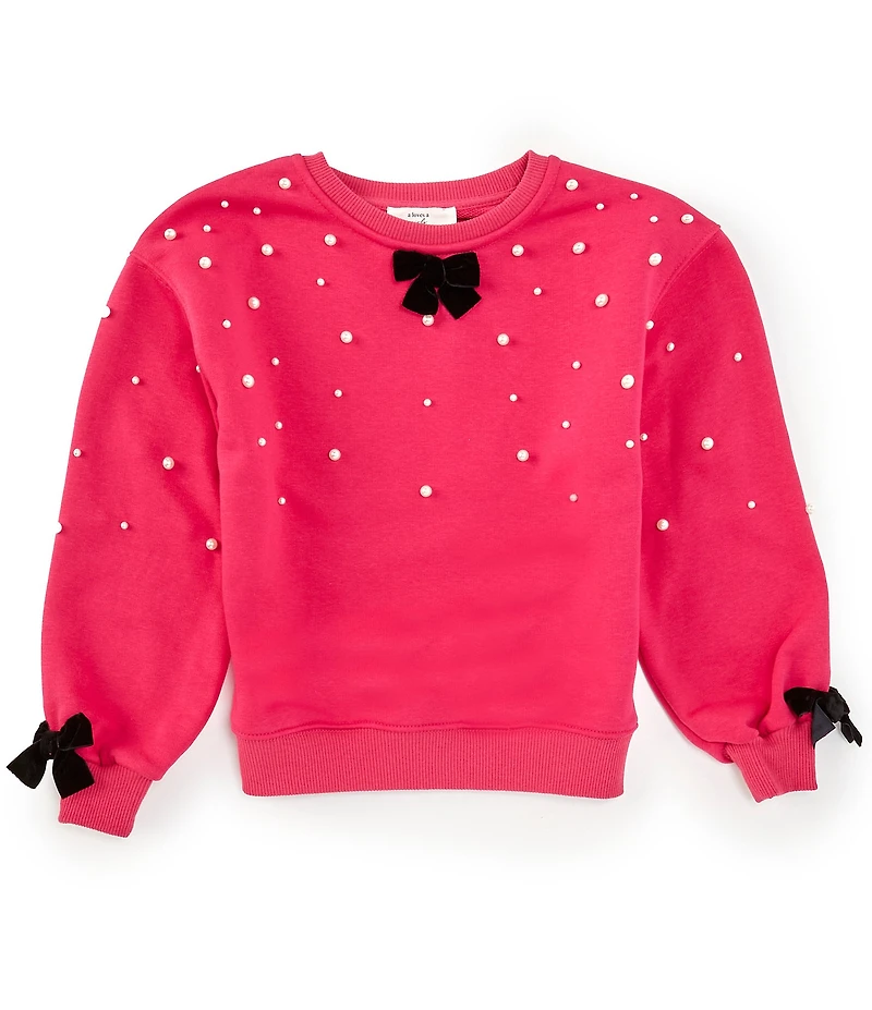 A Loves A Big Girls Long Sleeve Pearl Sweater