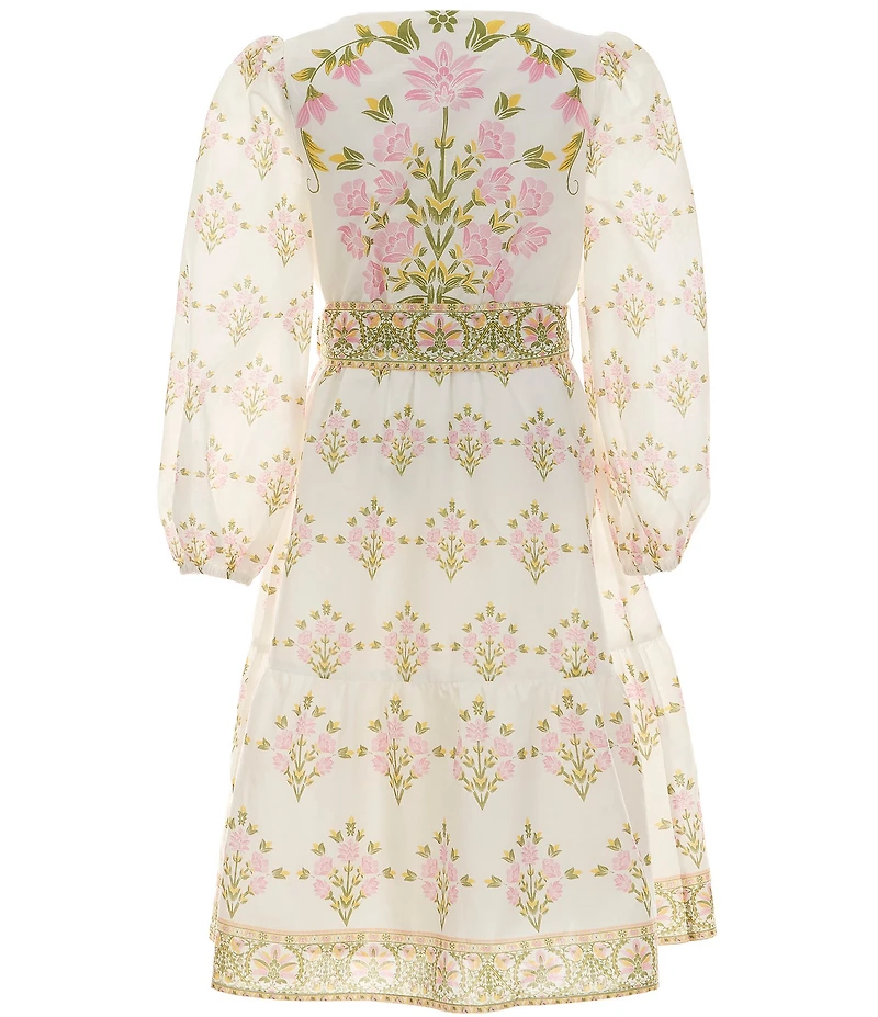 A Loves A Big Girls Long Sleeve Tiered Floral Dress