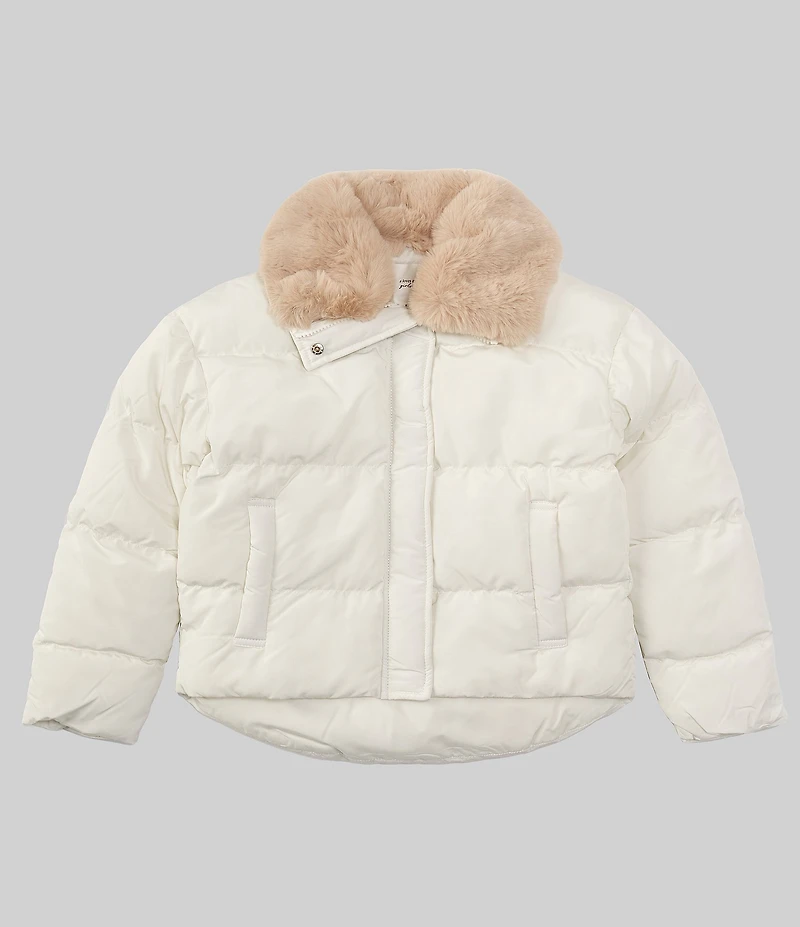 A Loves A Big Girls Puffer Jacket with Faux Fur Collar