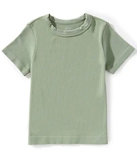 A Loves A Big Girls Ribbed Knit Short Sleeve T-Shirt