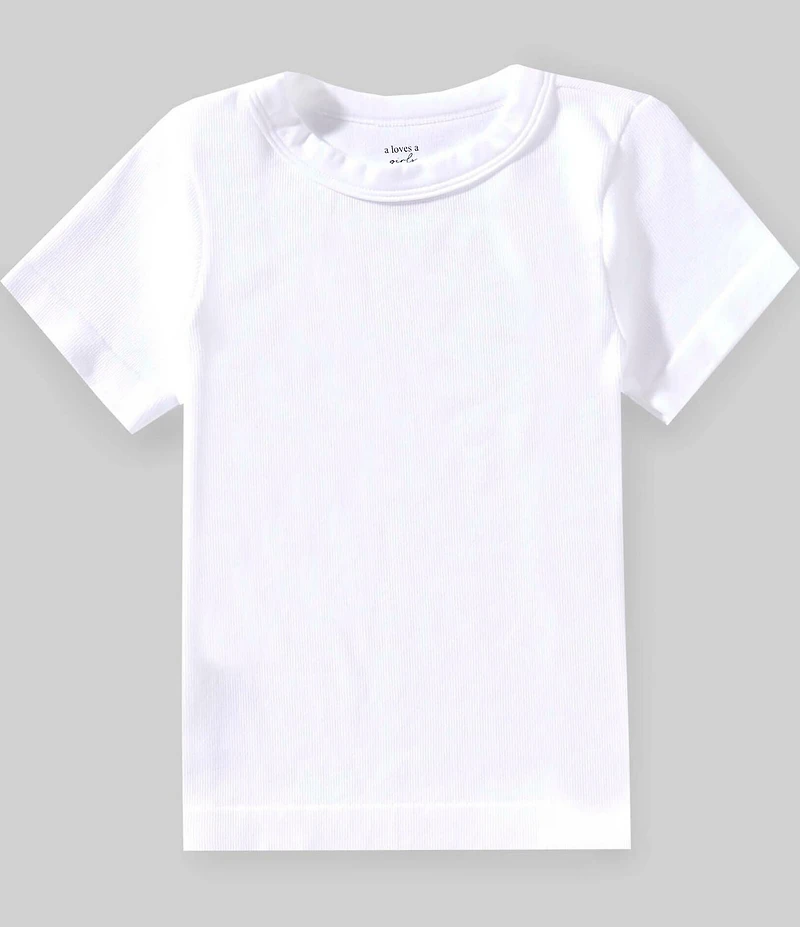 A Loves A Big Girls Ribbed Knit Short Sleeve T-Shirt