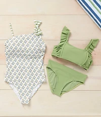 A Loves A Big Girls Ruffle Bralette 2-Piece Swimsuit
