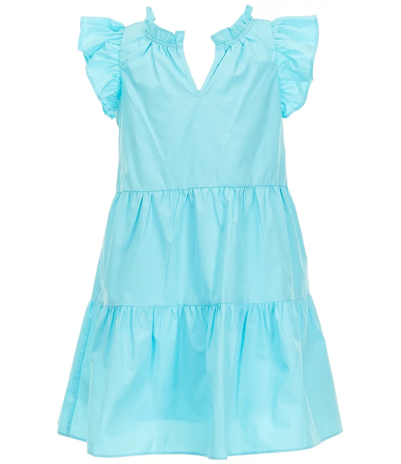 A Loves A Big Girls Ruffle Cap Sleeve A-Line Tiered Dress
