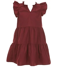A Loves A Big Girls Ruffle Cap Sleeve A-Line Tiered Dress