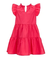 A Loves A Big Girls Ruffle Cap Sleeve A-Line Tiered Dress