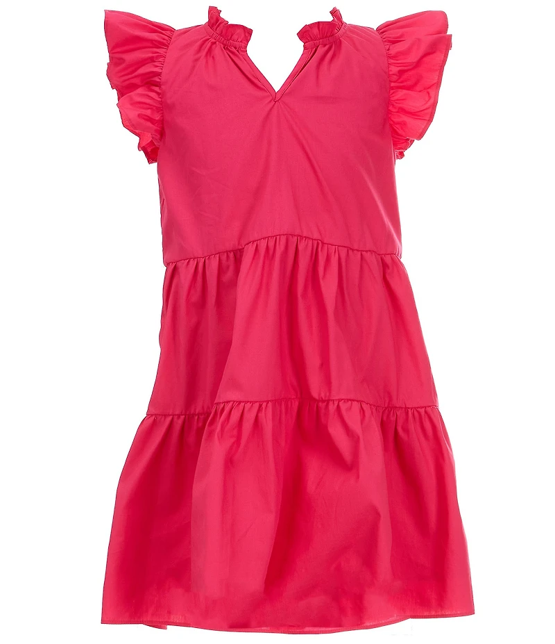 A Loves A Big Girls Ruffle Cap Sleeve A-Line Tiered Dress