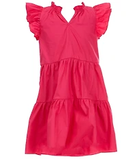 A Loves A Big Girls Ruffle Cap Sleeve A-Line Tiered Dress
