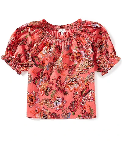 A Loves A Big Girls Short Sleeve Ruffle Neck Top