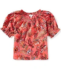A Loves A Big Girls Short Sleeve Ruffle Neck Top