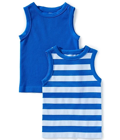 A Loves A Big Girls Sleeveless 2-Pack Seamless Stripe Tank Tops