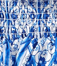 A Loves A Big Girls Smocked Square Neck Bow Ruffle Tank