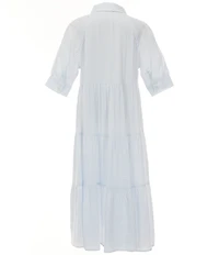 A Loves A Big Girls Striped Balloon Sleeve A-Line Midi Dress