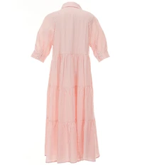 A Loves A Big Girls Striped Balloon Sleeve A-Line Midi Dress