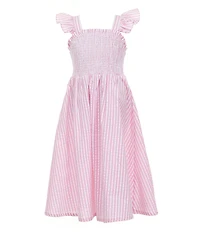 A Loves A Big Girls Striped Flutter Sleeve Maxi Dress