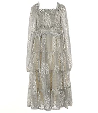 A Loves A Big Girls Tiered Foil Lurex Midi Dress