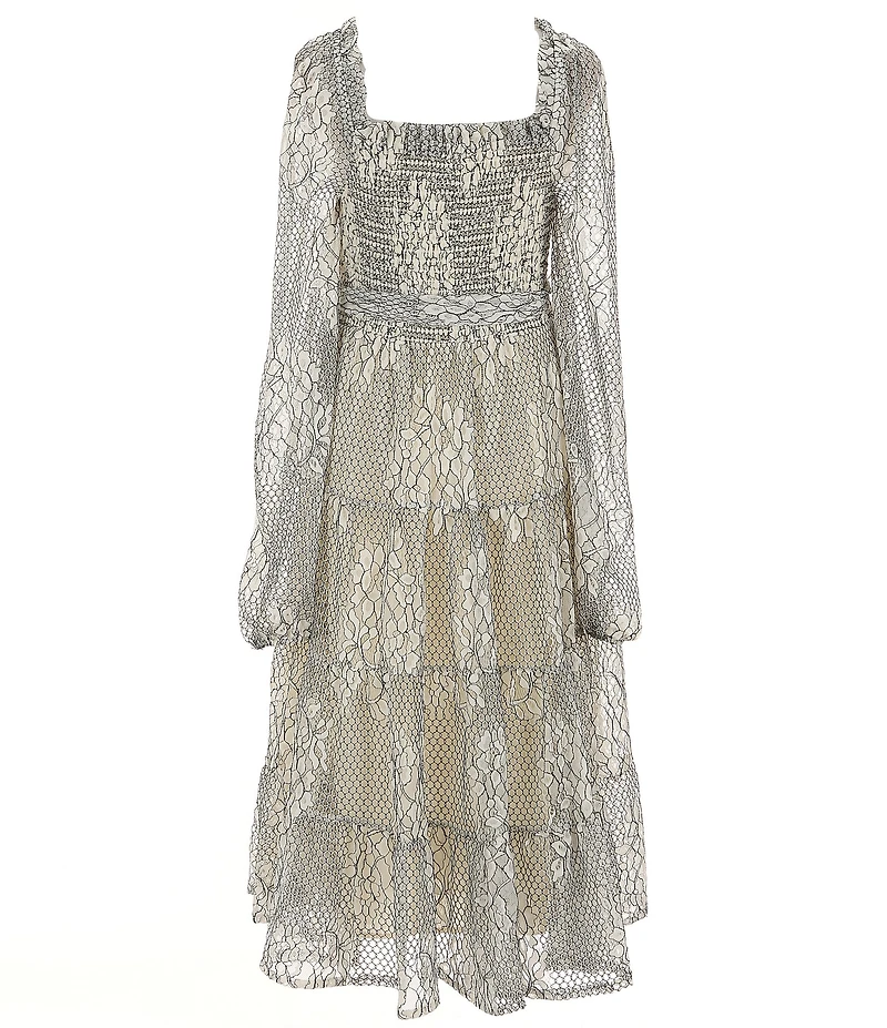 A Loves A Big Girls Tiered Foil Lurex Midi Dress