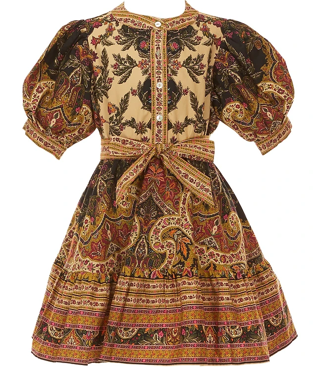 big girls brown dress Big Girls Dresses Casual Long Sleeve Backless With Waist Tie Birthday Dress for Girls Size 12-13T,Khaki