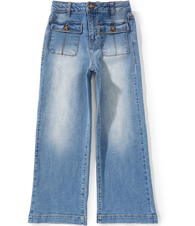 A Loves A Big Girls Denim Patch Pocket Wide Leg Jeans