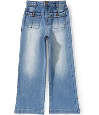 A Loves A Big Girls Denim Patch Pocket Wide Leg Jeans