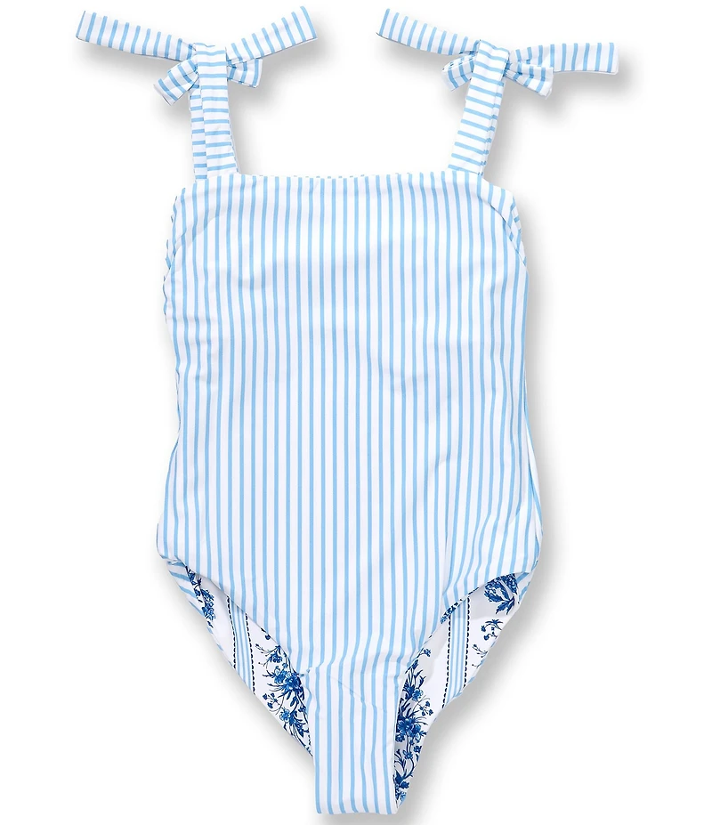 A Loves A Big Girls Floral Reversible Bandeau One-Piece Swimsuit