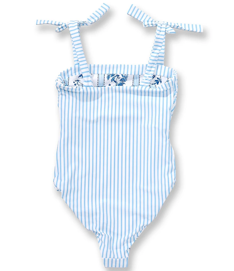 A Loves A Big Girls Floral Reversible Bandeau One-Piece Swimsuit