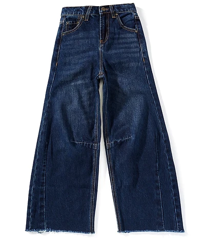 A Loves A Big Girls Frayed Hem Barrel Leg Jeans