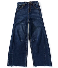 A Loves A Big Girls Frayed Hem Barrel Leg Jeans