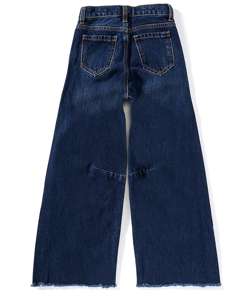 A Loves A Big Girls Frayed Hem Barrel Leg Jeans