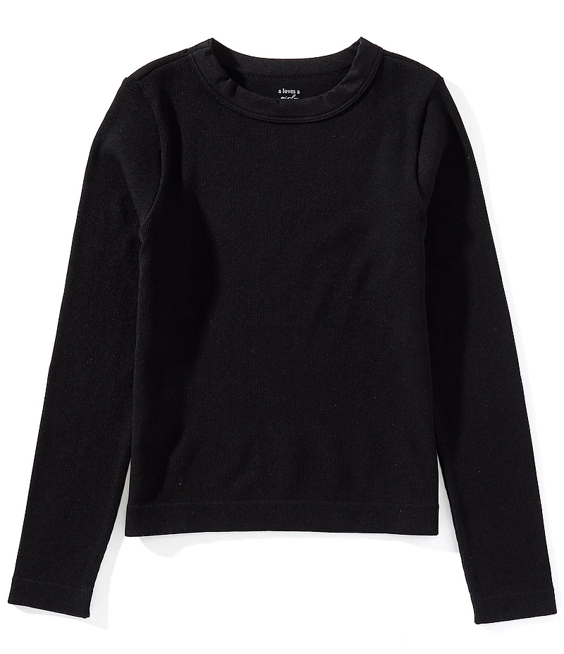 A Loves A Big Girls Long Sleeve Seamless Scoop Neck T-Shirt