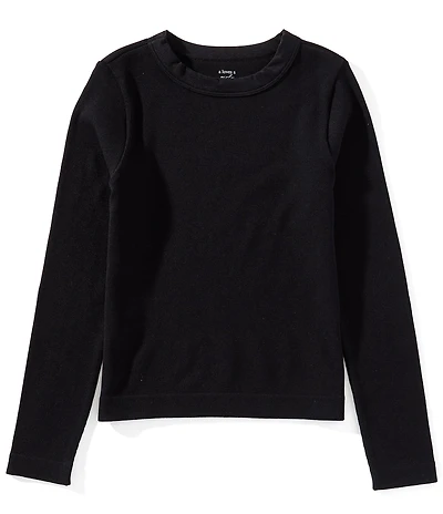 A Loves A Big Girls Long Sleeve Seamless Scoop Neck T-Shirt