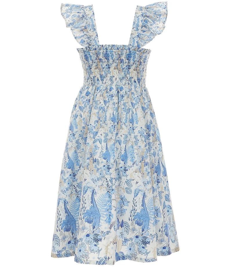 A Loves A Big Girls Patterned Flutter Sleeve Maxi Dress