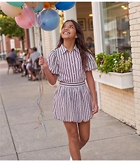 A Loves A Big Girls Pinstripe Bubble Hem Skirt