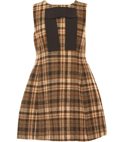 A Loves A Big Girls Plaid Bow Tie Mini Dress