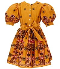 A Loves A Big Girls Printed Button Front Dress