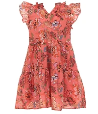 A Loves A Big Girls Print Tiered Ruffle Dress