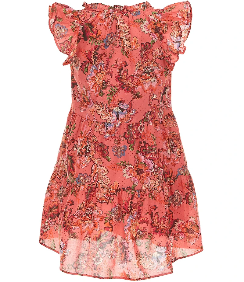 A Loves A Big Girls Print Tiered Ruffle Dress