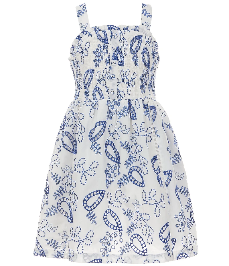 A Loves A Big Girls Printed Flutter Sleeve Square Neck Dress