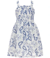 A Loves A Big Girls Printed Flutter Sleeve Square Neck Dress