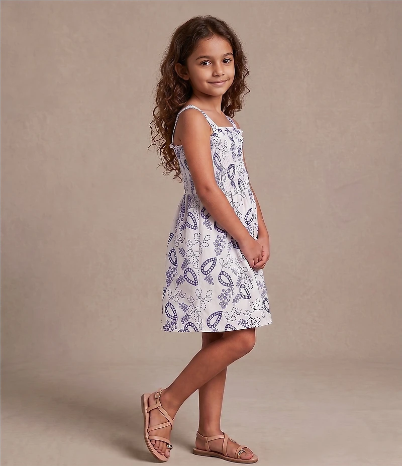 A Loves A Big Girls Printed Flutter Sleeve Square Neck Dress